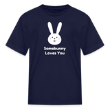 Somebunny Loves You Kids' T-Shirt - navy