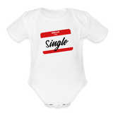 Organic Short Sleeve Baby Bodysuit - white