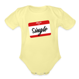 Organic Short Sleeve Baby Bodysuit - washed yellow