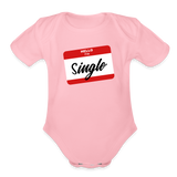 Organic Short Sleeve Baby Bodysuit - light pink