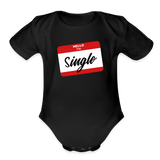 Organic Short Sleeve Baby Bodysuit - black