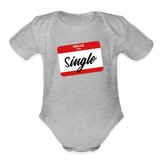 Organic Short Sleeve Baby Bodysuit - heather grey