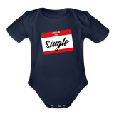 Organic Short Sleeve Baby Bodysuit - dark navy