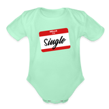 Organic Short Sleeve Baby Bodysuit - light mint