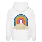 Be a Rainbow in Someone Else's Cloud Men's Hoodie - white