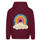 Be a Rainbow in Someone Else's Cloud Men's Hoodie - burgundy