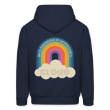 Be a Rainbow in Someone Else's Cloud Men's Hoodie - navy