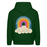 Be a Rainbow in Someone Else's Cloud Men's Hoodie - forest green