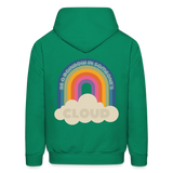 Be a Rainbow in Someone Else's Cloud Men's Hoodie - kelly green