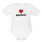 Paybrit (Favorite) Organic Short Sleeve Baby Bodysuit - white