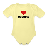 Paybrit (Favorite) Organic Short Sleeve Baby Bodysuit - washed yellow