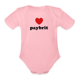 Paybrit (Favorite) Organic Short Sleeve Baby Bodysuit - light pink