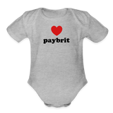 Paybrit (Favorite) Organic Short Sleeve Baby Bodysuit - heather grey