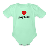 Paybrit (Favorite) Organic Short Sleeve Baby Bodysuit - light mint