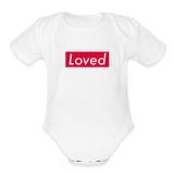 Loved Organic Short Sleeve Baby Bodysuit - white