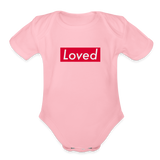 Loved Organic Short Sleeve Baby Bodysuit - light pink