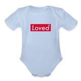 Loved Organic Short Sleeve Baby Bodysuit - sky