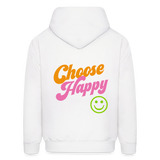 Choose Happy Men's Hoodie - white