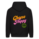 Choose Happy Men's Hoodie - black