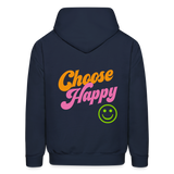 Choose Happy Men's Hoodie - navy