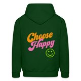 Choose Happy Men's Hoodie - forest green