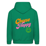 Choose Happy Men's Hoodie - kelly green