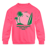 Simmons Family Sail Away Kids' Crewneck Sweatshirt - neon pink