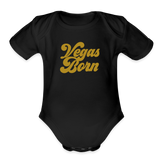 Vegas Born Organic Short Sleeve Baby Bodysuit - black