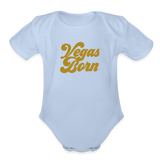 Vegas Born Organic Short Sleeve Baby Bodysuit - sky