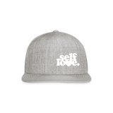 Self Love Snapback Baseball Cap - heather gray