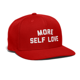 More Self Love Snapback Baseball Cap - red