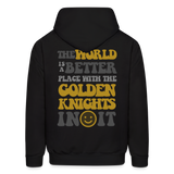 The World is a Better Place with the Golden Knights in it Kids' Hoodie - black