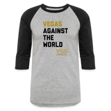 Vegas Against The World VGK Stanley Cup Champs 2023 Baseball T-Shirt - heather gray/black