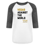 Vegas Against The World VGK Stanley Cup Champs 2023 Baseball T-Shirt - white/charcoal