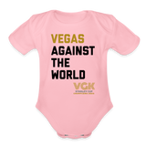 Vegas Against The World VGK Stanley Cup Champs 2023 Organic Short Sleeve Baby Bodysuit - light pink