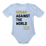 Vegas Against The World VGK Stanley Cup Champs 2023 Organic Short Sleeve Baby Bodysuit - sky