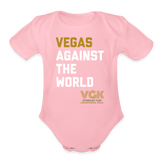 Vegas Against The World VGK Stanley Cup Champs 2023 Organic Short Sleeve Baby Bodysuit - light pink