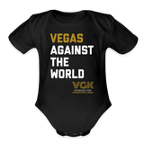 Vegas Against The World VGK Stanley Cup Champs 2023 Organic Short Sleeve Baby Bodysuit - black