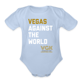 Vegas Against The World VGK Stanley Cup Champs 2023 Organic Short Sleeve Baby Bodysuit - sky