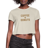 Coffee + Donuts Women's Cropped T-Shirt - dust