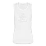 Let Whoever Think Whatever Women's Flowy Muscle Tank by Bella - white