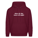 Sleep all Day Nurse All Night Men's Hoodie - burgundy