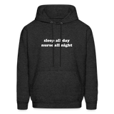 Sleep all Day Nurse All Night Men's Hoodie - charcoal grey