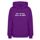 Sleep All Day Nurse All Night Women's Hoodie - purple