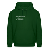 Dear New York, I Will Never Get Over You Men's Hoodie - forest green