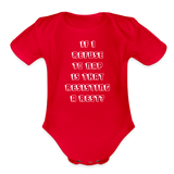 Resisting A Rest Organic Short Sleeve Baby Bodysuit - red