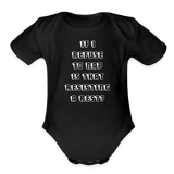 Resisting A Rest Organic Short Sleeve Baby Bodysuit - black