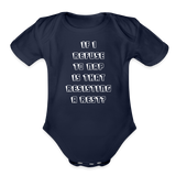 Resisting A Rest Organic Short Sleeve Baby Bodysuit - dark navy