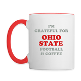 I'm Grateful for Ohio State Football & Food Contrast Coffee Mug - white/red