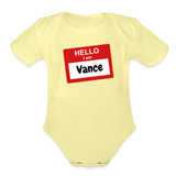 Customizable Organic Short Sleeve Baby Bodysuit - washed yellow